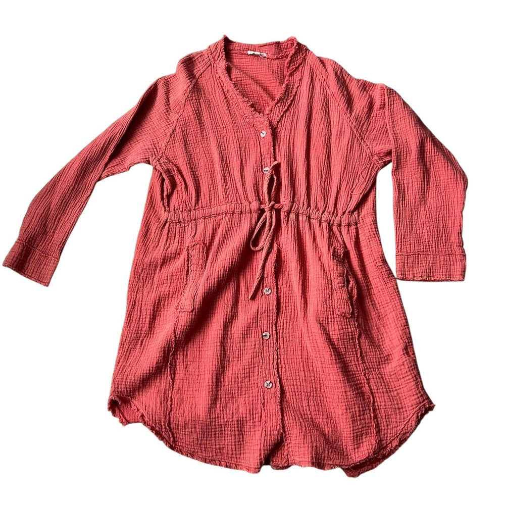 LA MIEL Coral Textured Top